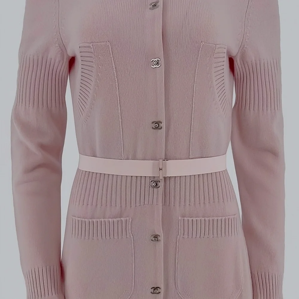 Chanel CC Logo Pink Grosgrain Enamel Belt - Picture 2 of 6